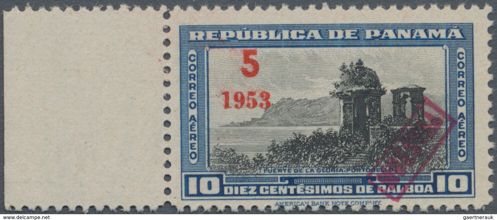 Panama: 1956, "MUESTRA" Overprints For Philatelic Exhibition New York (red Or Violet Boxed Ovp.), As - Panama