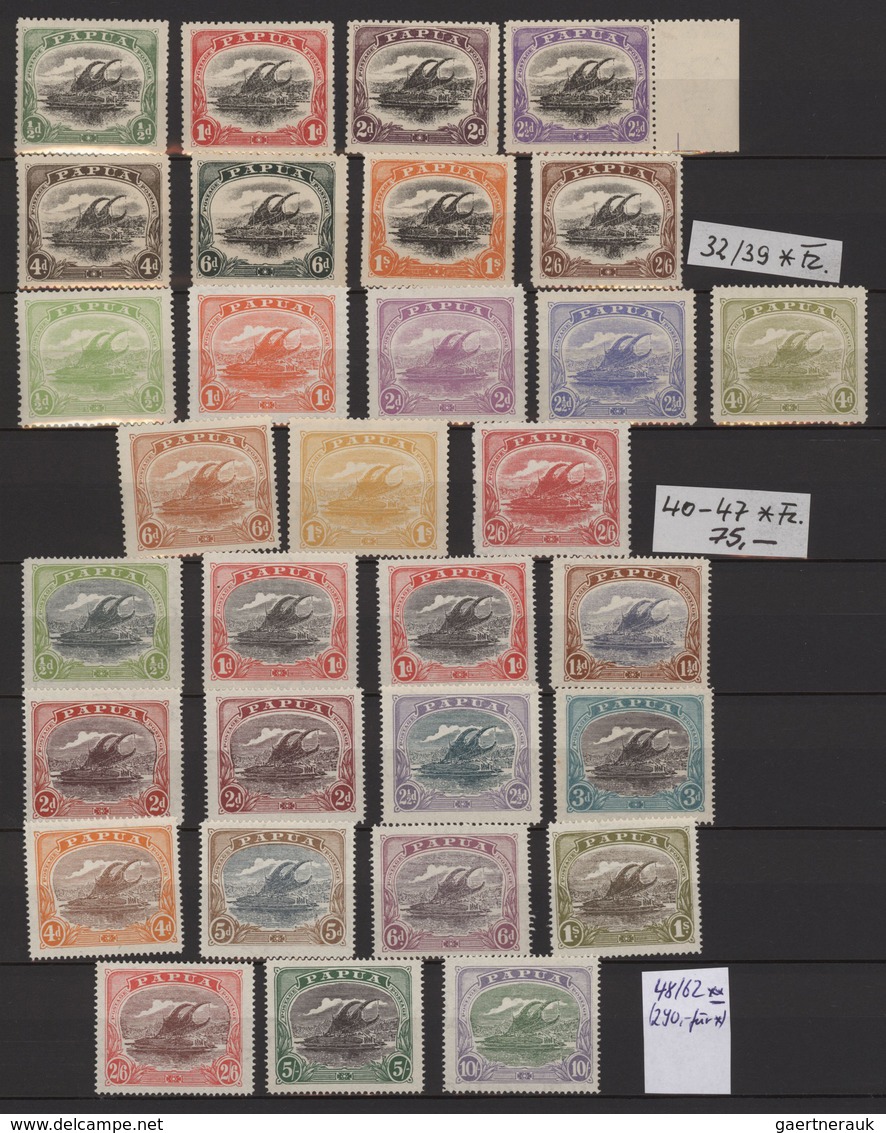 Papua: 1901/1960, A Splendid Mint Collection/assortment Of Apprx. 143 Stamps, Showing Especially A N - Papua Nuova Guinea