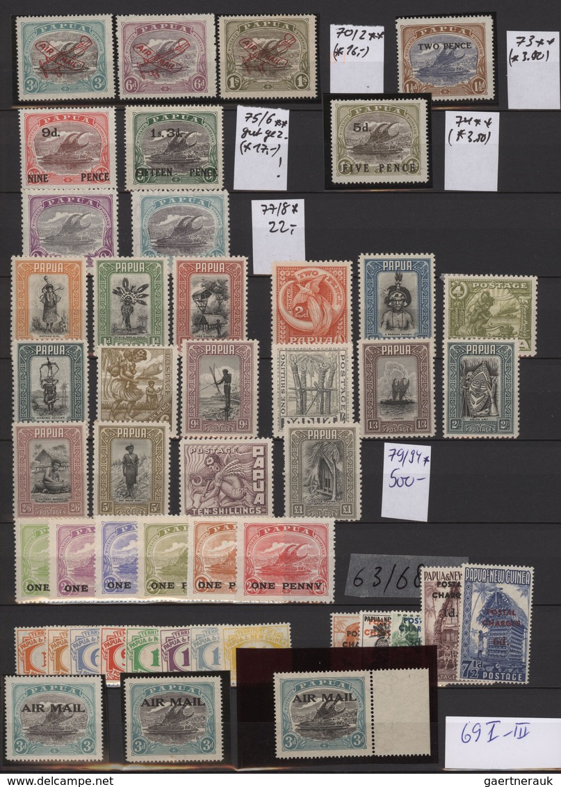 Papua: 1901/1960, A Splendid Mint Collection/assortment Of Apprx. 143 Stamps, Showing Especially A N - Papúa Nueva Guinea