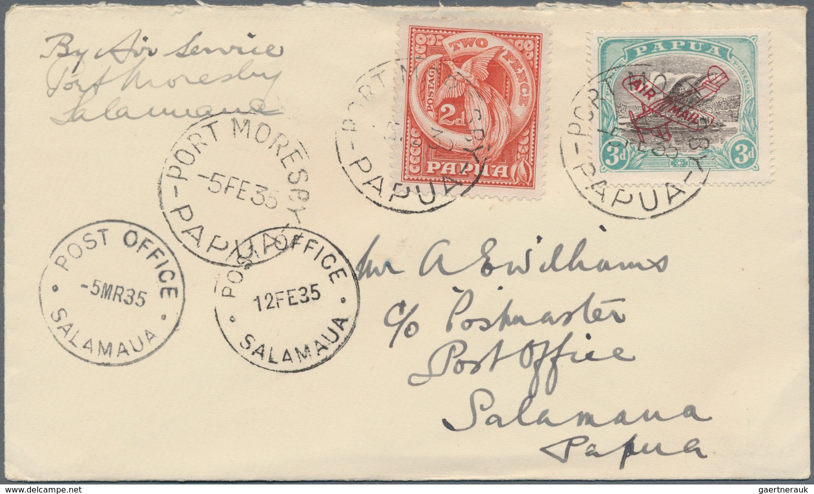 Papua: 1934-40 Lot Of 9 Covers And FDC's Including Registered Mail, First Flights, Censored Mail Etc - Papúa Nueva Guinea