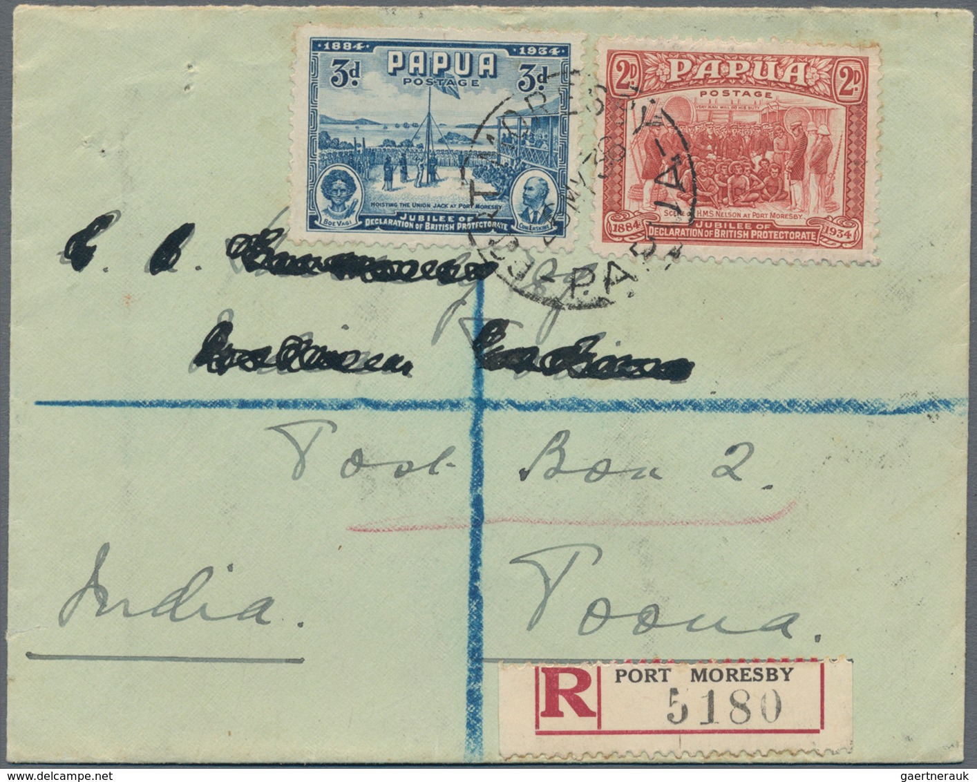 Papua: 1934-40 Lot Of 9 Covers And FDC's Including Registered Mail, First Flights, Censored Mail Etc - Papúa Nueva Guinea