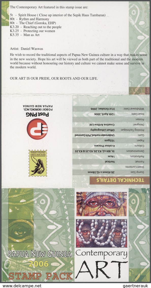 Papua Neuguinea: 1996/2008 Huge stock of so-called PNG STAMP PACKS, each containing a complete stamp