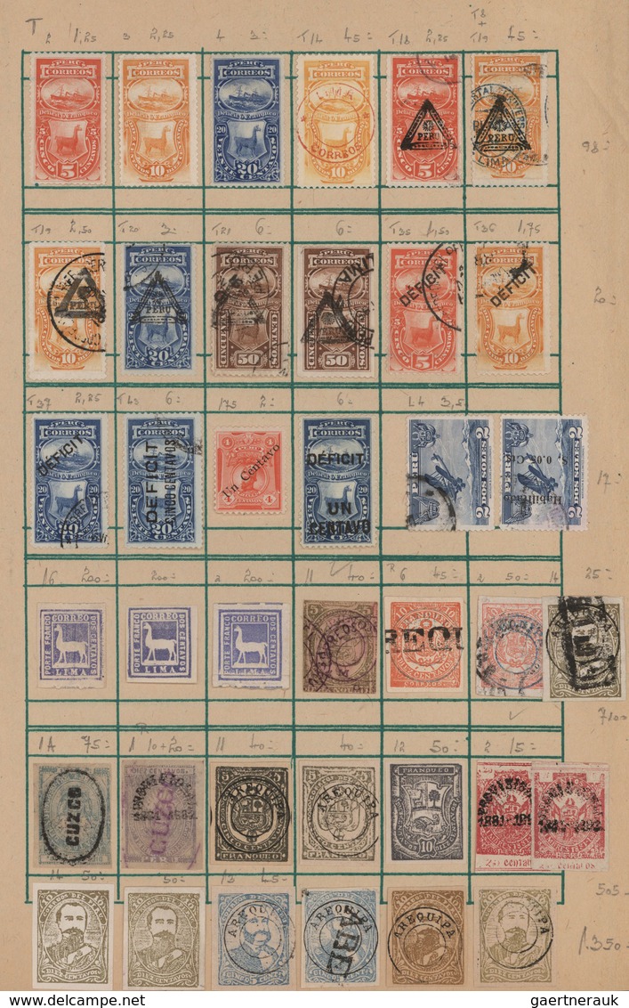 Peru: 1858/1960 (ca.), Used And Unused Collection On Album Pages With Main Value In The Classic And - Peru