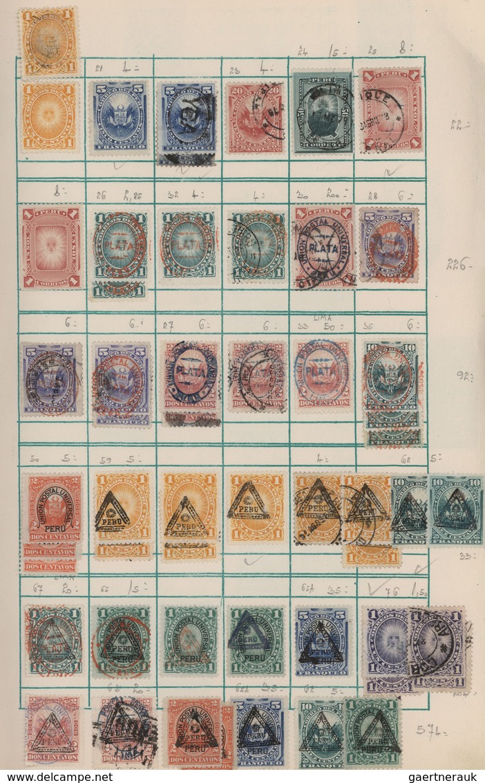 Peru: 1858/1960 (ca.), Used And Unused Collection On Album Pages With Main Value In The Classic And - Peru