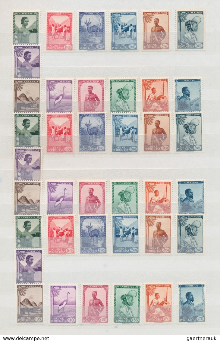 Portugiesisch-Guinea: 1985/1975, Accumulation/stock Of The Colonial Period, Sorted On Stockcards, In - Portugiesisch-Guinea