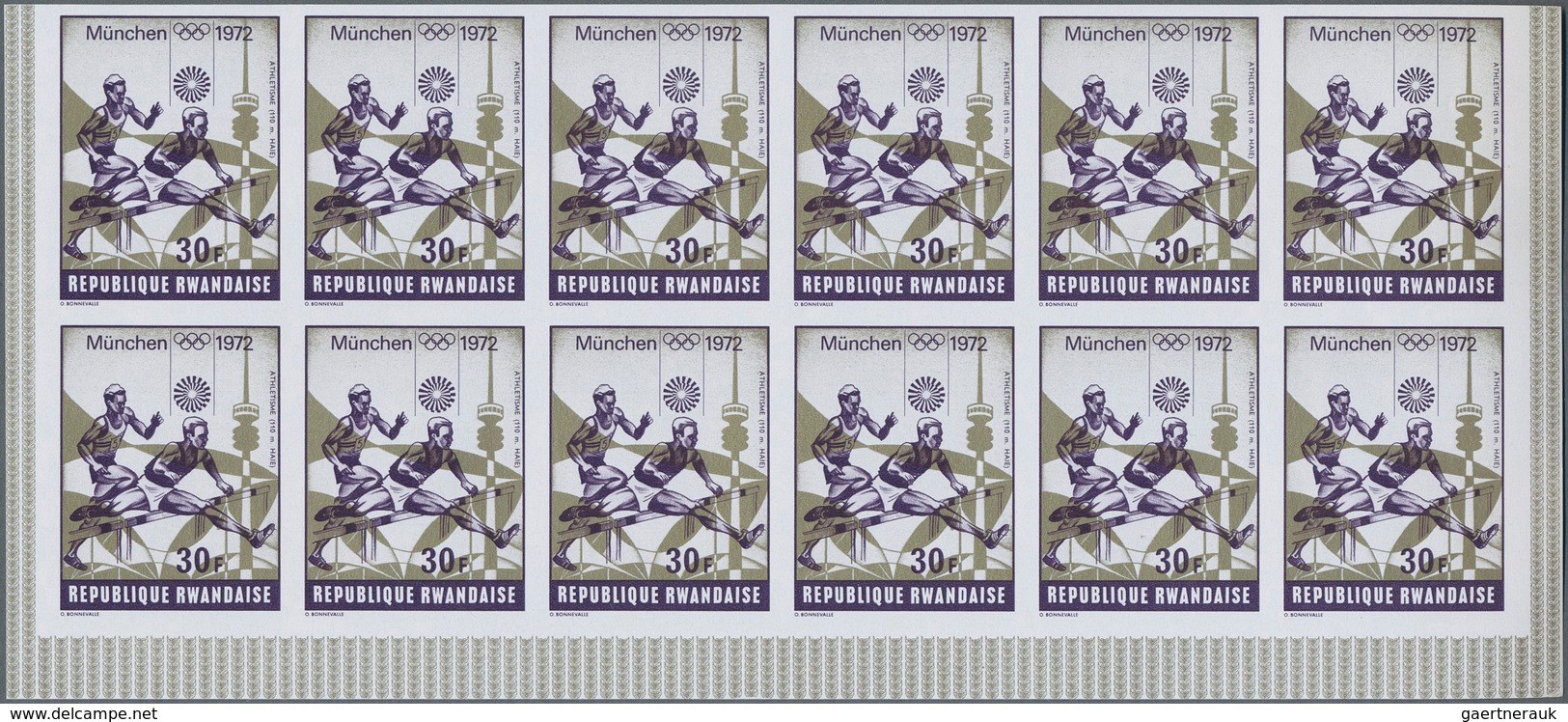 Ruanda: 1967/1975. Lot Of 13,519 IMPERFORATE Stamps, Souvenir And Miniature Sheets Showing Various I - Autres & Non Classés