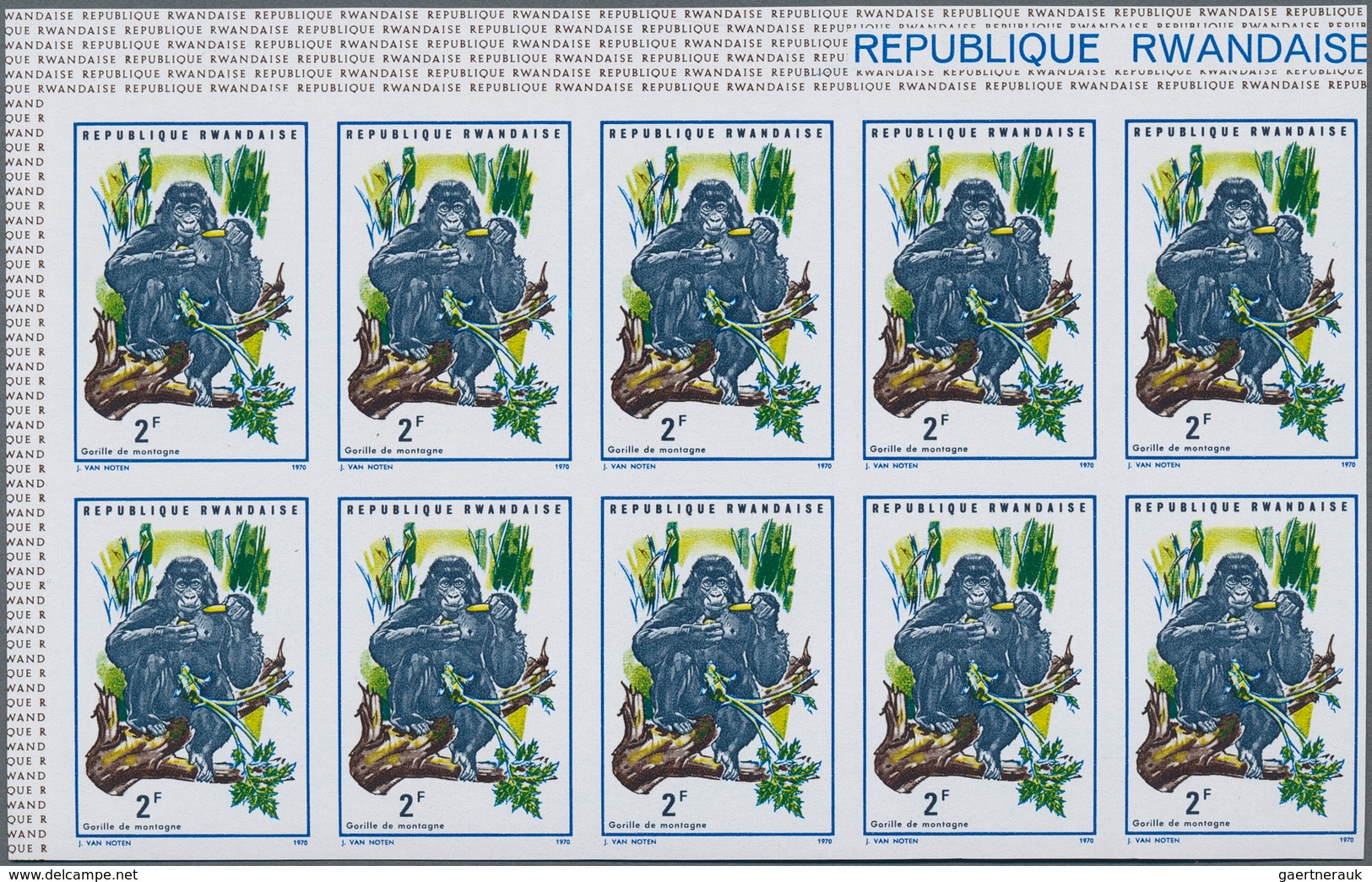 Ruanda: 1967/1975. Lot Of 13,519 IMPERFORATE Stamps, Souvenir And Miniature Sheets Showing Various I - Autres & Non Classés