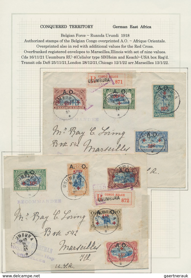 Ruanda-Urundi - Belgische Besetzung Deutsch-Ostafrika: 1916/1924, Interesting And Valuable Collectio - Sammlungen