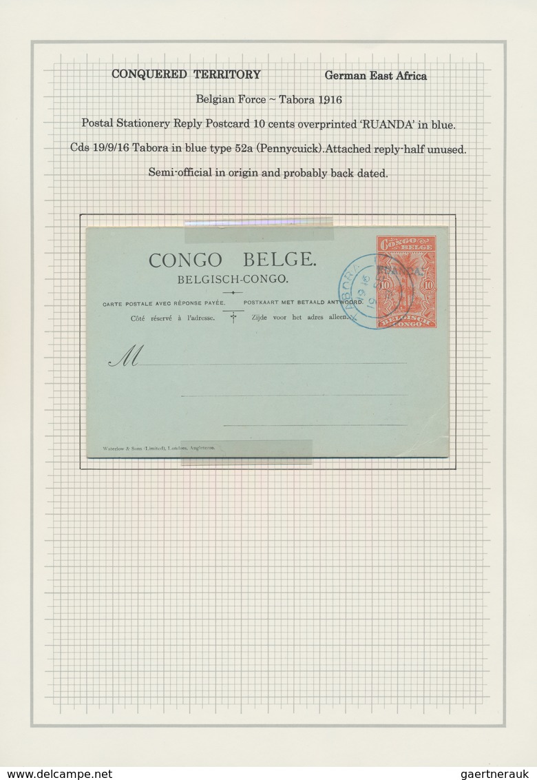 Ruanda-Urundi - Belgische Besetzung Deutsch-Ostafrika: 1916/1924, Interesting And Valuable Collectio - Collections