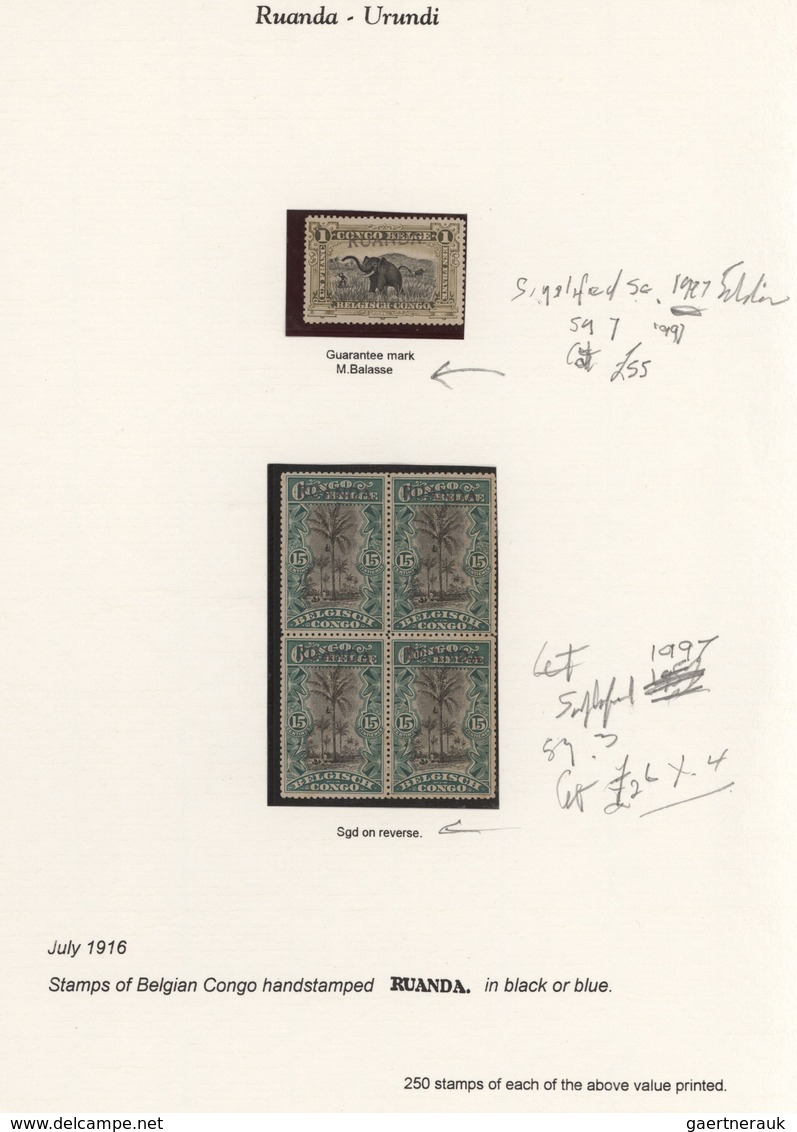 Ruanda-Urundi - Belgische Besetzung Deutsch-Ostafrika: 1916-22 Collection Of More Than 120 Stamps, M - Verzamelingen