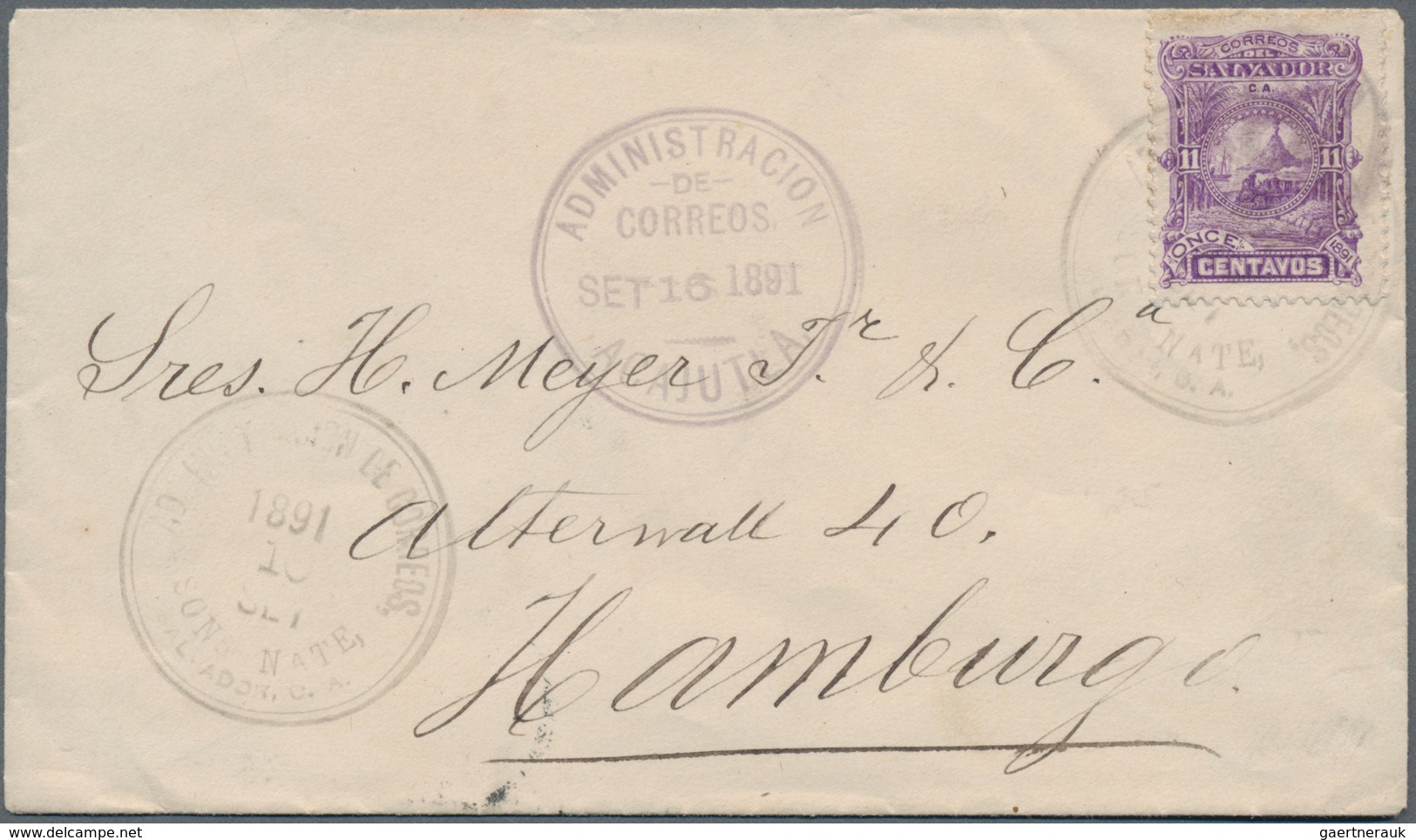 El Salvador: 1891/1903, 17 Complete Envelopes And One Front, Many Franked With SEEBECK-stamps. Some - El Salvador