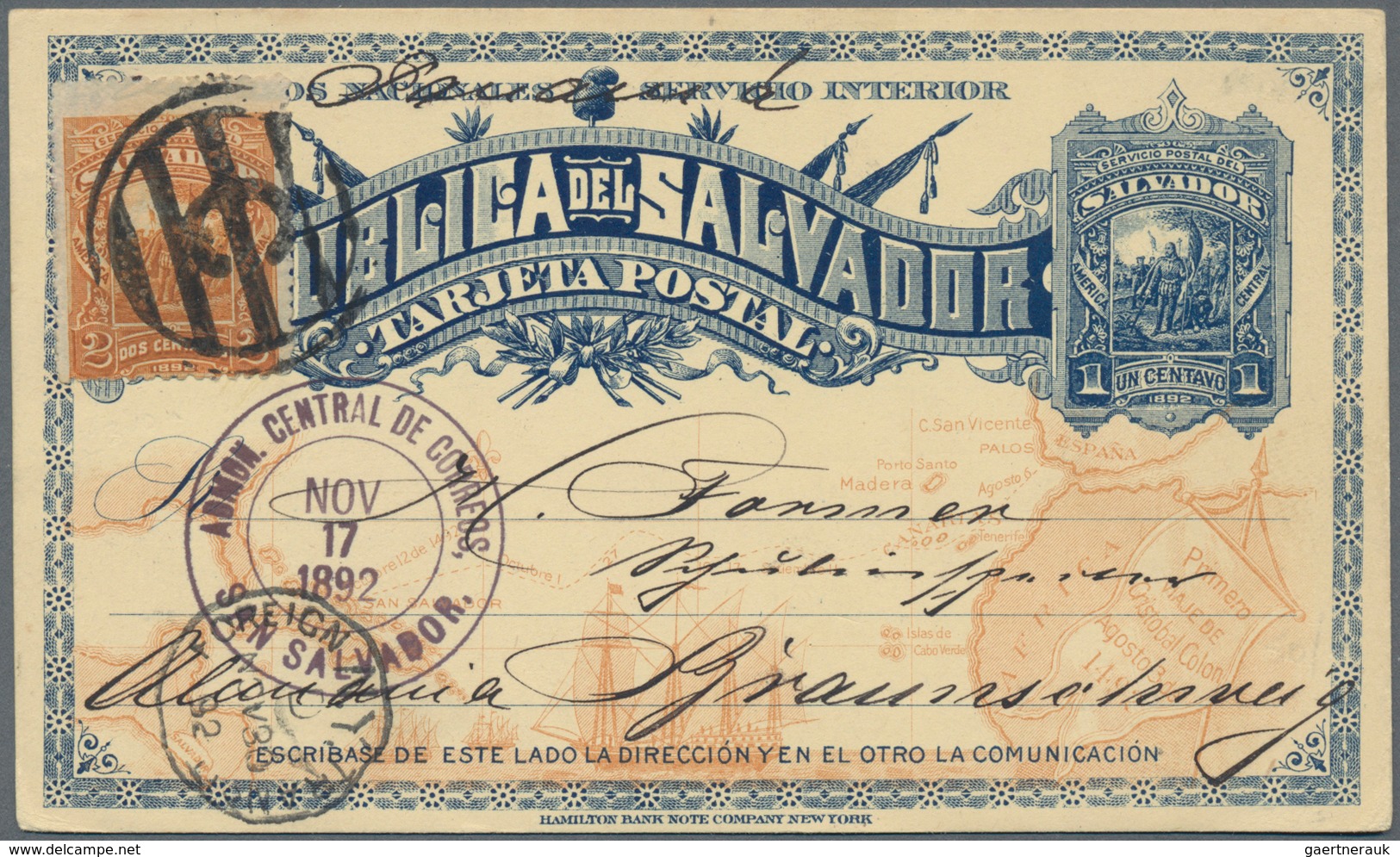 El Salvador - Ganzsachen: 1890/1900, Recommendable Lot Of 43 Stationery Cards And Envelopes Some Wit - El Salvador
