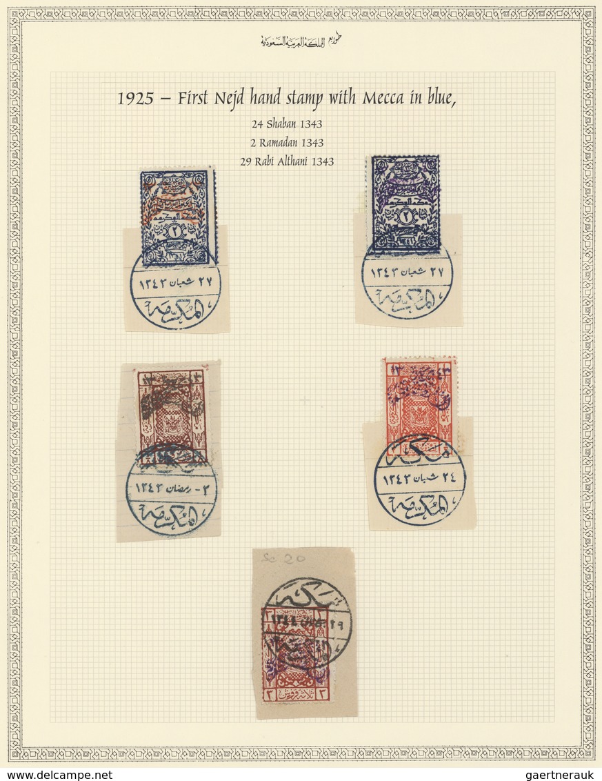 Saudi-Arabien: 1925, Hejaz Nejd Collection Of Used Early Overprinted Issues, Scarce Mekka And Djedda - Arabie Saoudite