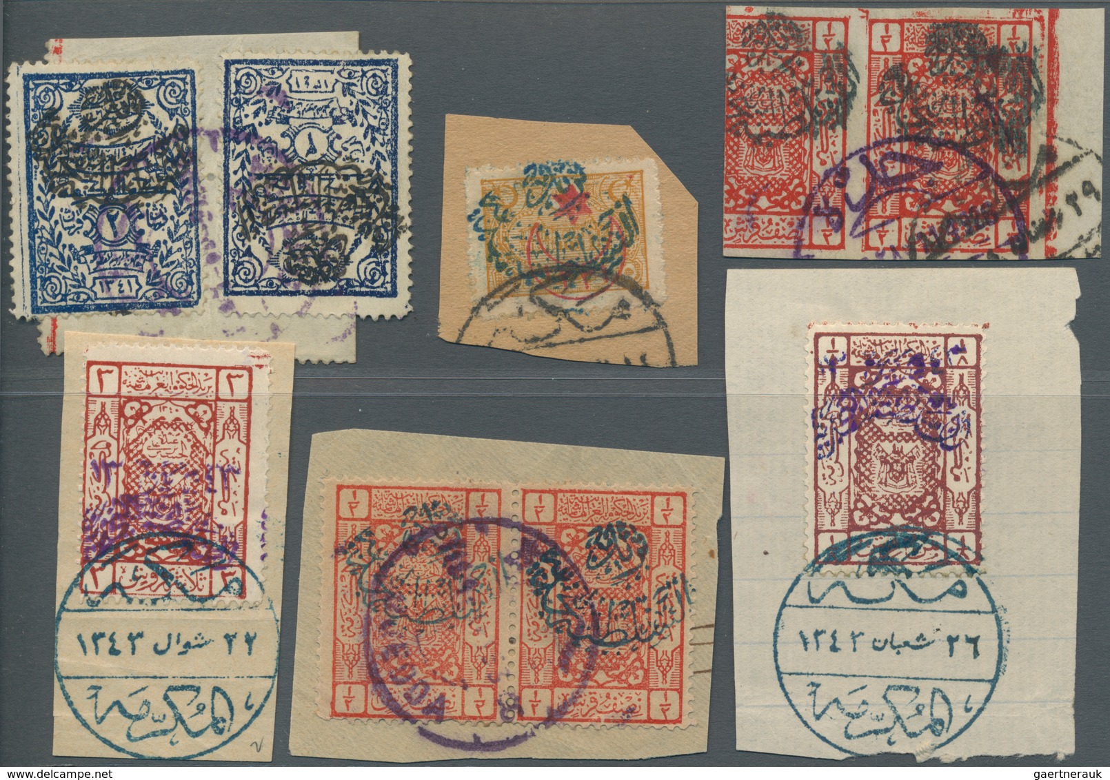 Saudi-Arabien: 1925, Hejaz Nejd Collection Of Used Early Overprinted Issues, Scarce Mekka And Djedda - Saoedi-Arabië