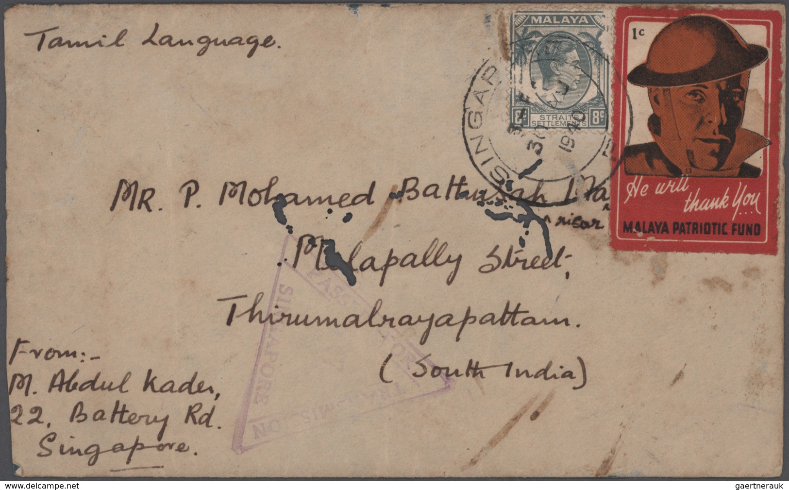 Singapur: 1880's-1950's: About 1500-1600 Covers Used In Singapore And Franked By Straits Settlements - Singapour (...-1959)