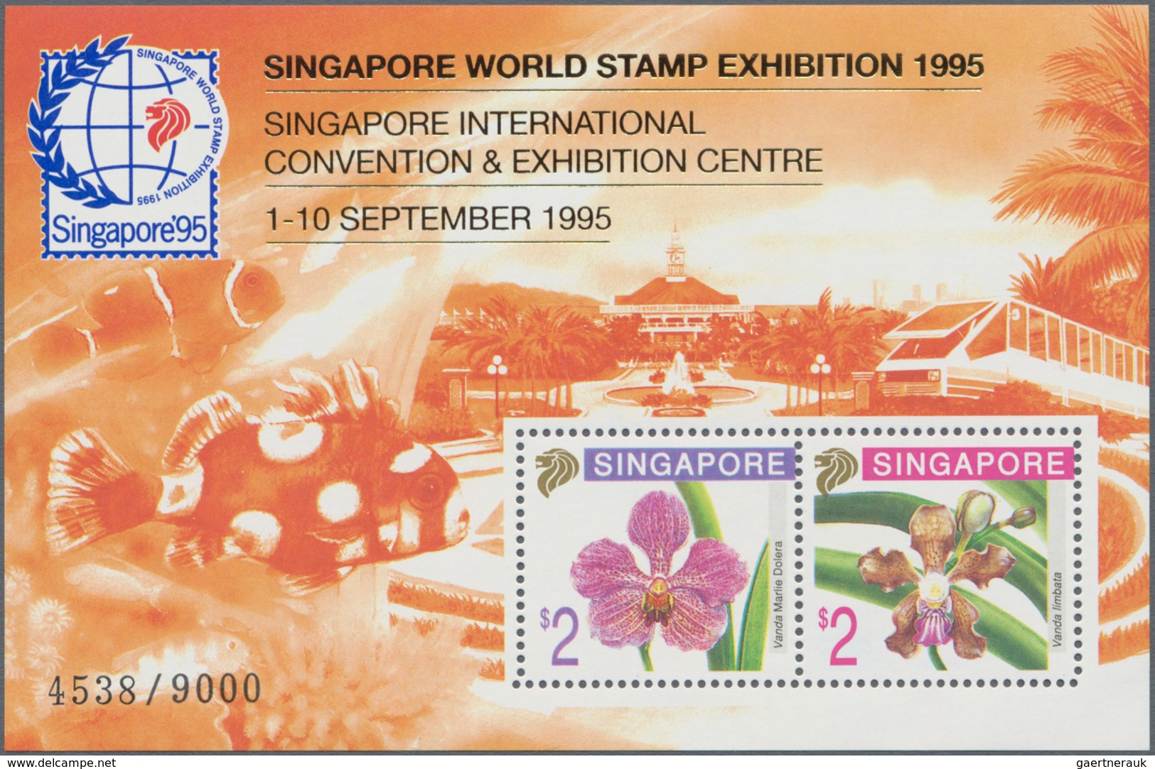 Singapur: 1940's-2000's: Accumulation of several hundred stamps and miniature sheets, especially 10
