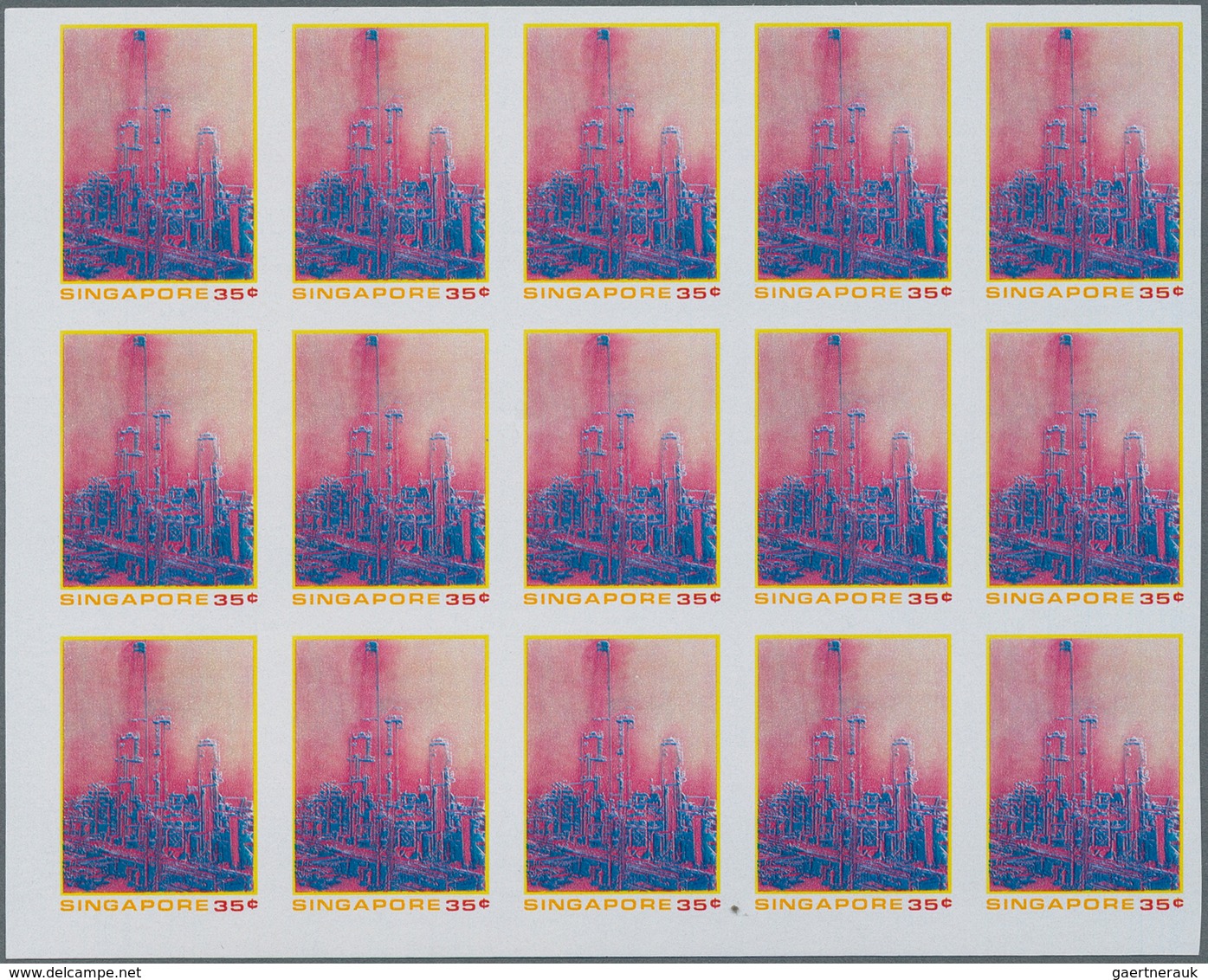 Singapur: 1973/1975, lot of 5224 IMPERFORATE (instead of perforate) stamps and souvenir sheets MNH,