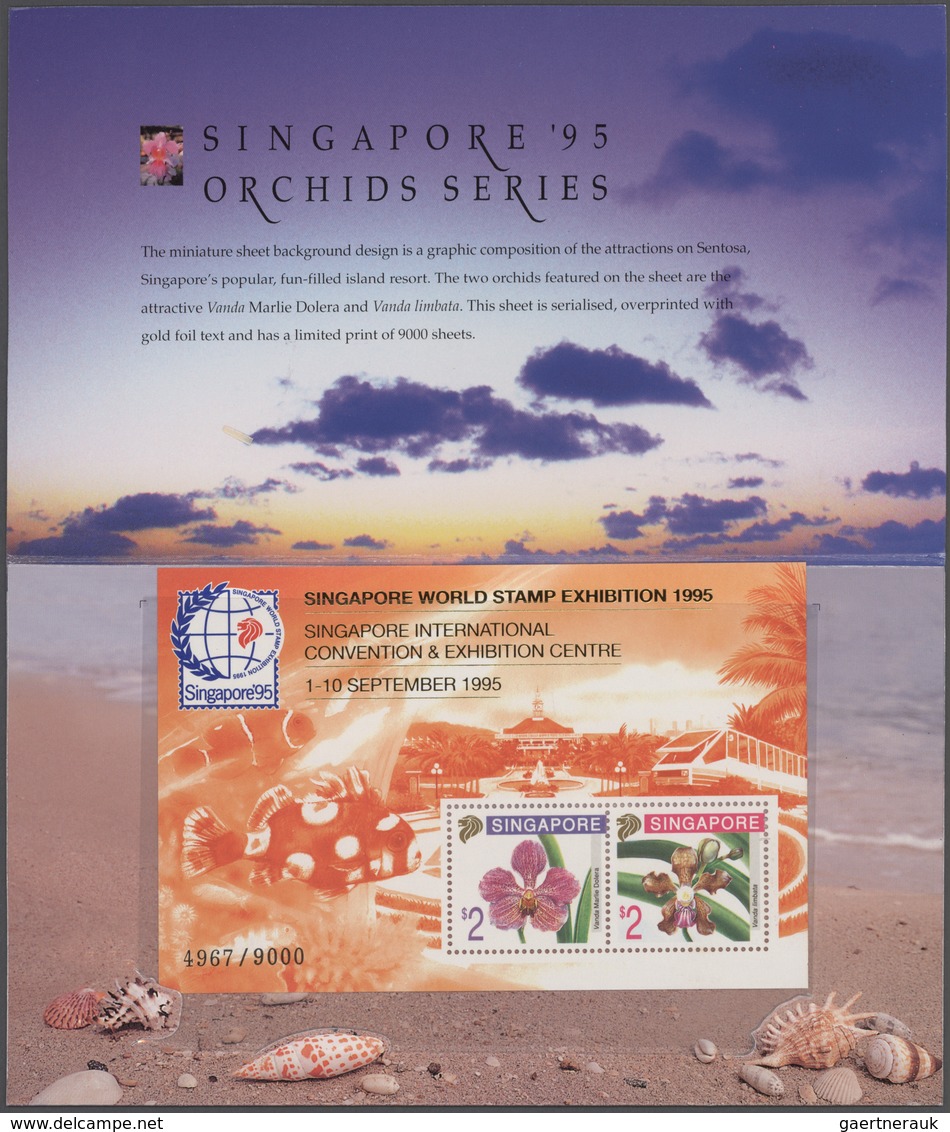 Singapur: 1995-2004: 30 Exhibition Folders, With Even 10 Of 1995 Exhibition Catalogue Containing May - Singapour (...-1959)