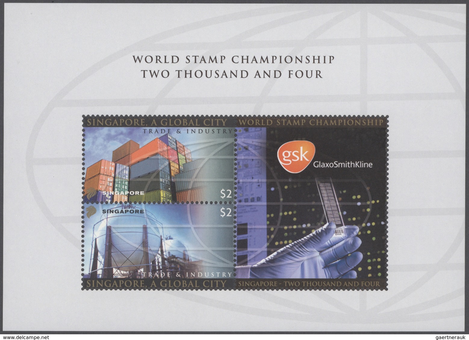 Singapur: 2004 Singapore 'Trade & Industry' - Worls Stamp Championship: 64 Folders Each Containing T - Singapur (...-1959)