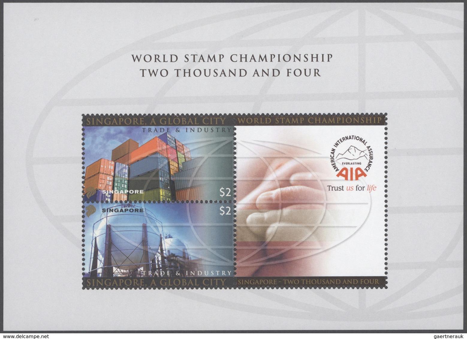 Singapur: 2004 Singapore 'Trade & Industry' - Worls Stamp Championship: 64 Folders Each Containing T - Singapur (...-1959)