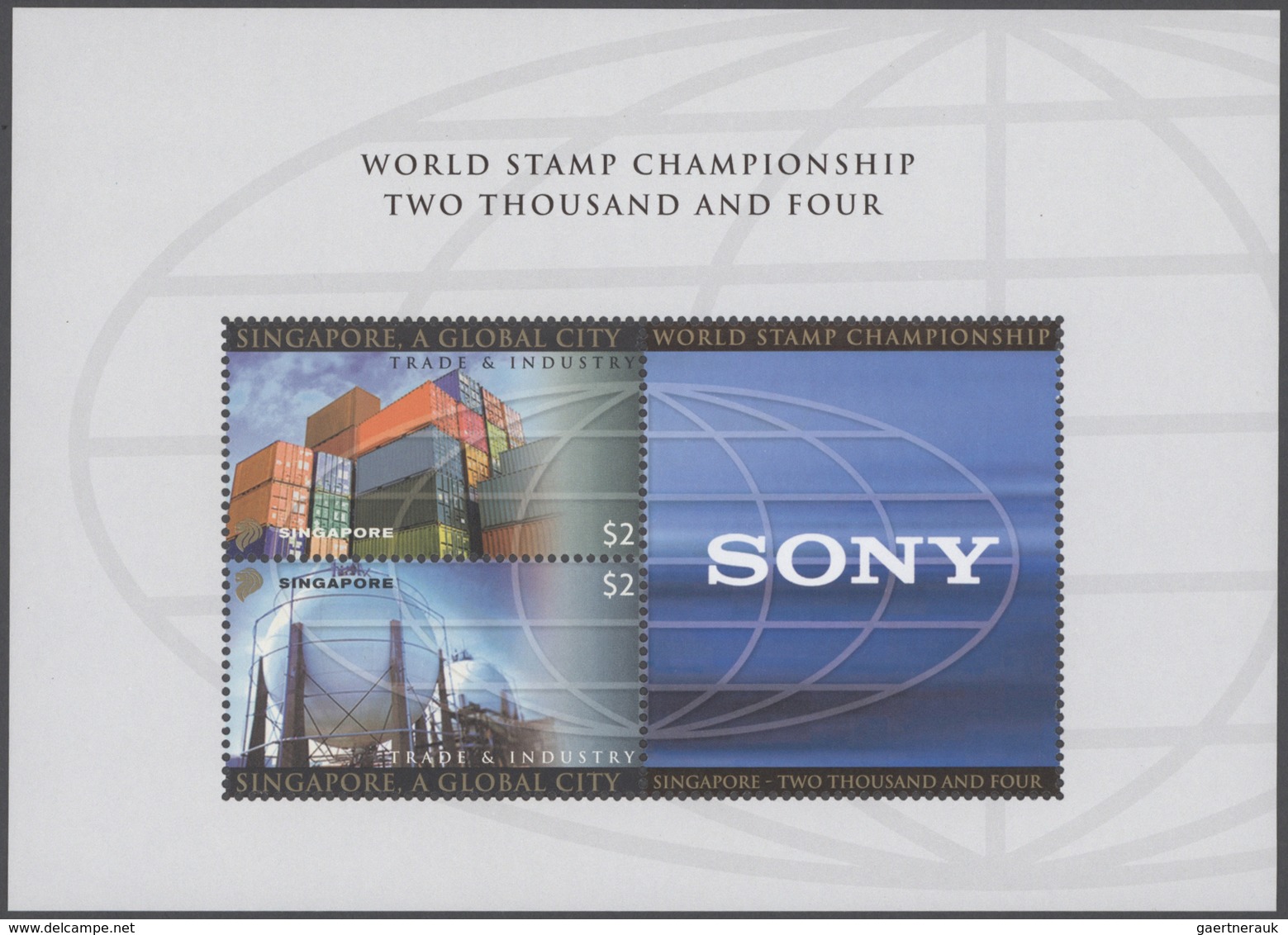 Singapur: 2004 Singapore 'Trade & Industry' - Worls Stamp Championship: 64 Folders Each Containing T - Singapur (...-1959)