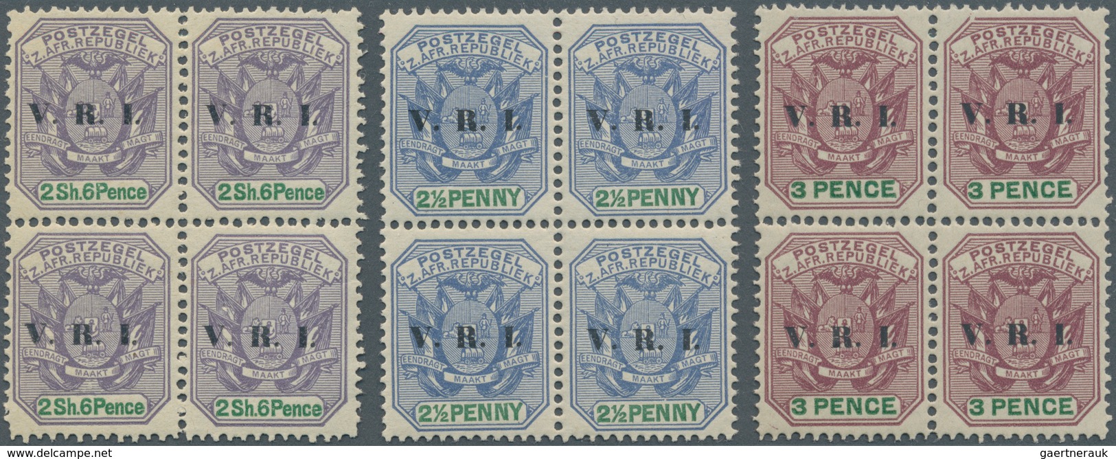 Transvaal: 1900/1901, Coat Of Arms With Overprints Incl. 'V.R.I.' Part Set Of Nine ½d. To 2s.6d., 'E - Transvaal (1870-1909)