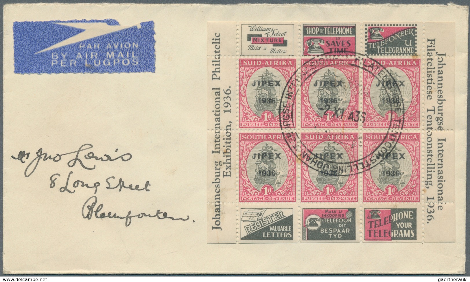 Südafrika: 1913/1955 (ca.), Accumulation With About 130 Covers Incl. Registered And Airmails, Offici - Oblitérés