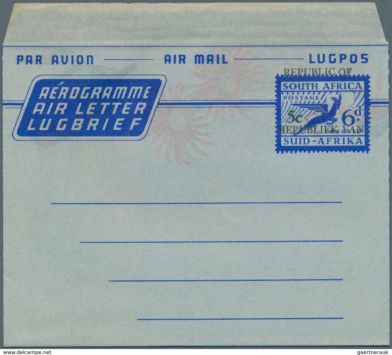 Südafrika - Ganzsachen: 1945/1995 (ca.), accumulation with about 800 unused airletters, AEROGRAMMES