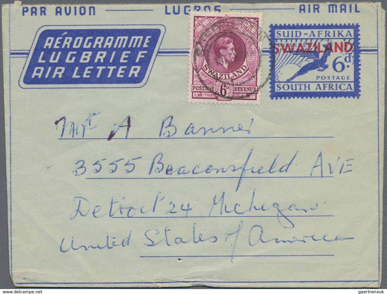 Swaziland: 1944/65 (ca.) Holding Of Ca. 600 Unused/CTO/used Airmail Letter Sheets, Mainly With Overp - Swasiland (...-1967)