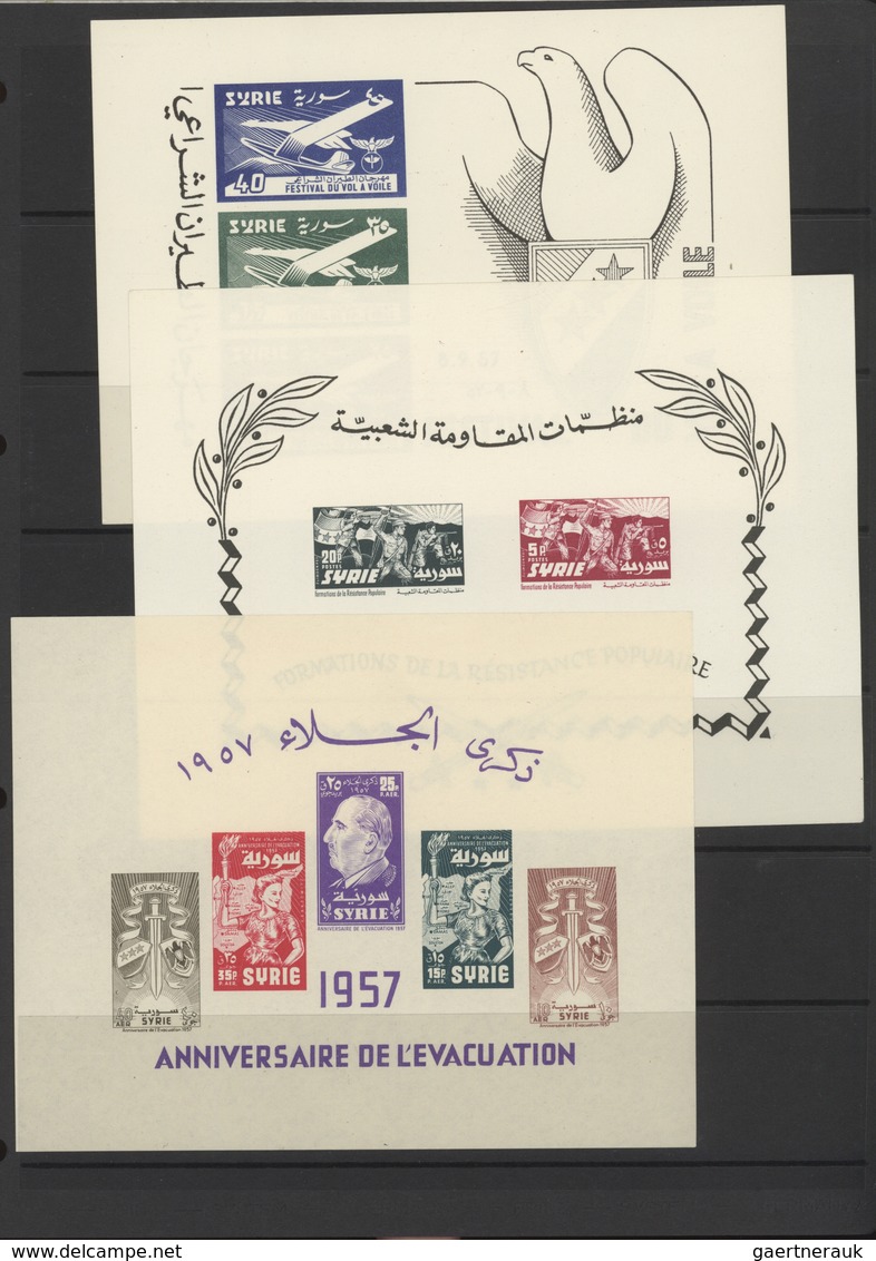 Syrien: 1919-1980, Album containing imperf pairs and proofs, early issues with handstamped overprint