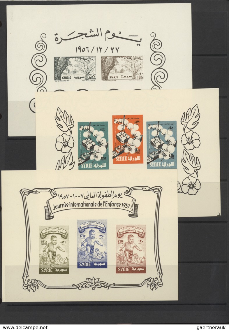 Syrien: 1919-1980, Album containing imperf pairs and proofs, early issues with handstamped overprint