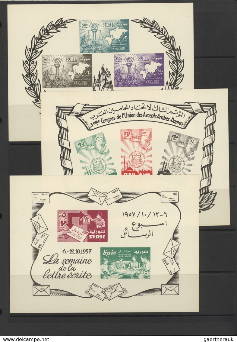 Syrien: 1919-1980, Album containing imperf pairs and proofs, early issues with handstamped overprint