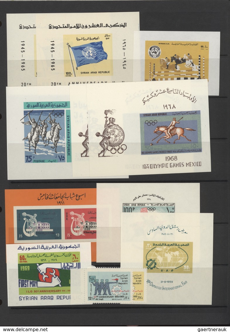 Syrien: 1919-1980, Album containing imperf pairs and proofs, early issues with handstamped overprint