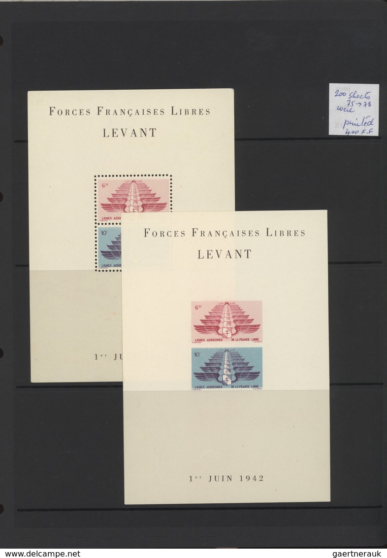 Syrien: 1919-1980, Album containing imperf pairs and proofs, early issues with handstamped overprint