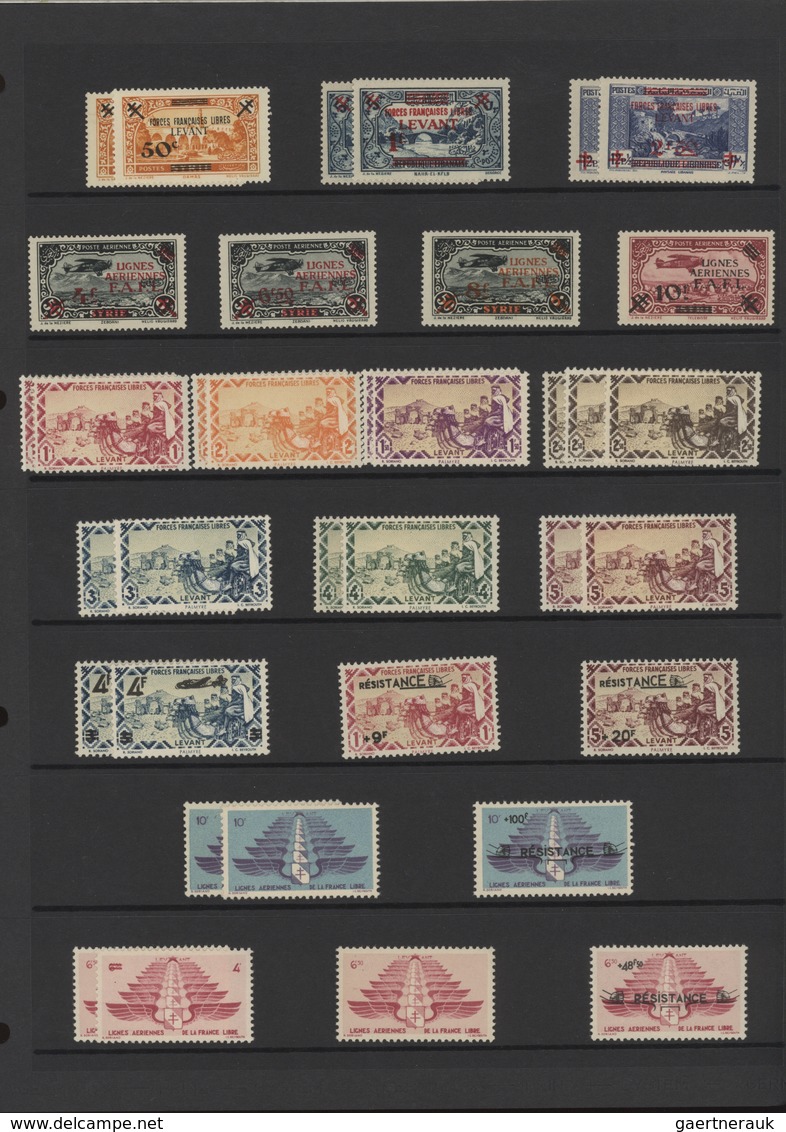 Syrien: 1919-1980, Album containing imperf pairs and proofs, early issues with handstamped overprint