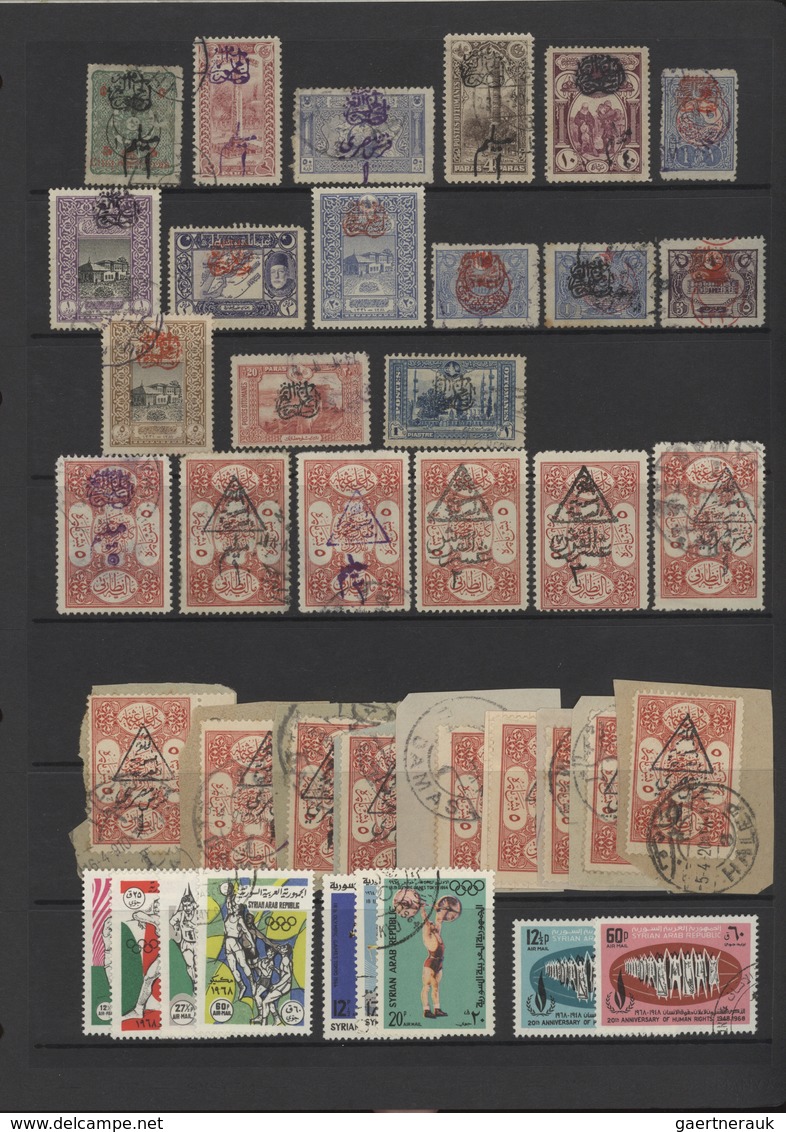 Syrien: 1919-1980, Album containing imperf pairs and proofs, early issues with handstamped overprint