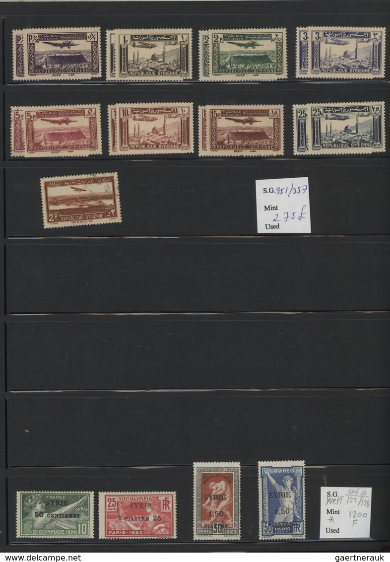 Syrien: 1919-1980, Album containing imperf pairs and proofs, early issues with handstamped overprint