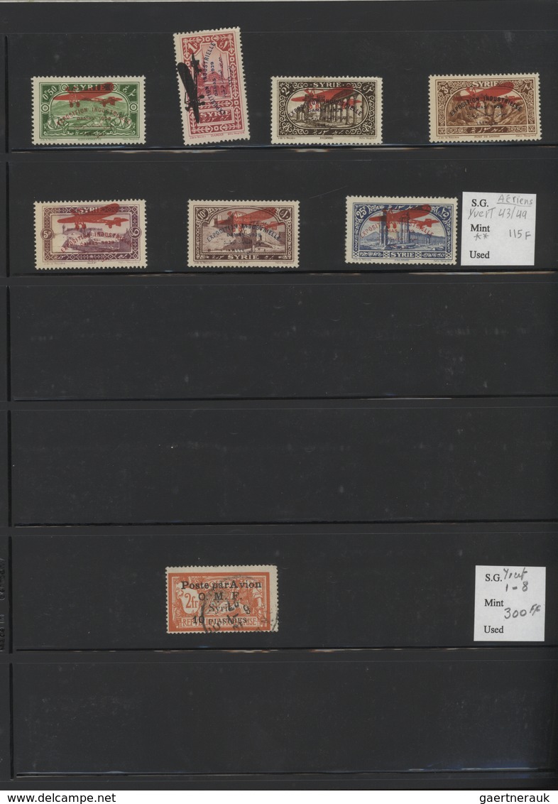 Syrien: 1919-1980, Album containing imperf pairs and proofs, early issues with handstamped overprint