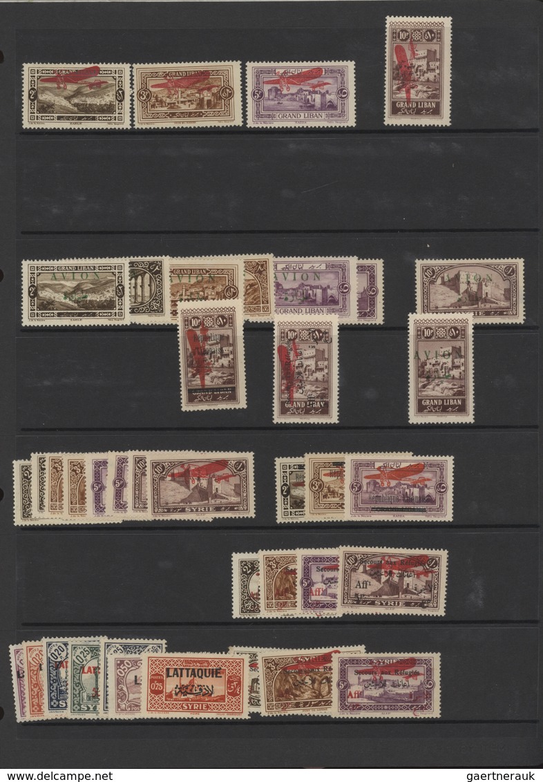 Syrien: 1919-1980, Album containing imperf pairs and proofs, early issues with handstamped overprint