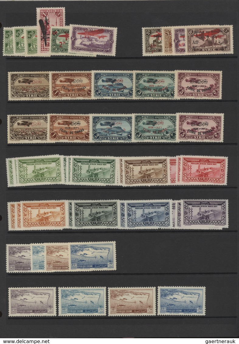 Syrien: 1919-1980, Album containing imperf pairs and proofs, early issues with handstamped overprint