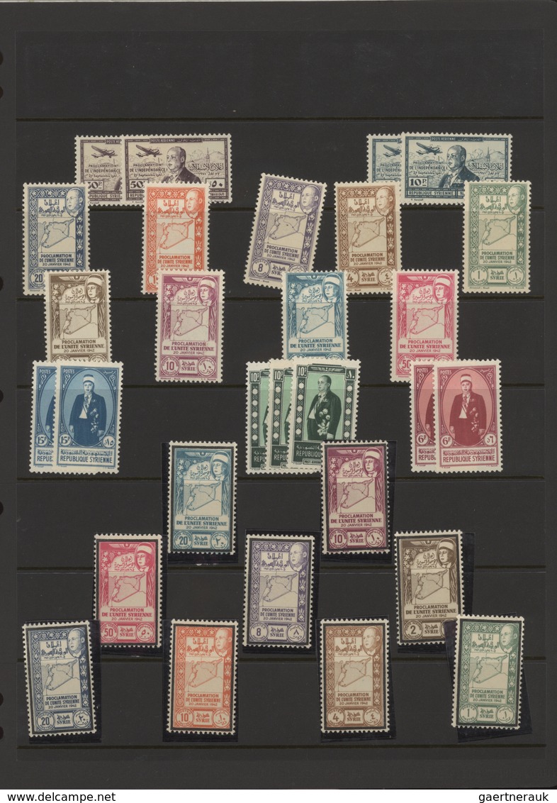 Syrien: 1919-1980, Album containing imperf pairs and proofs, early issues with handstamped overprint