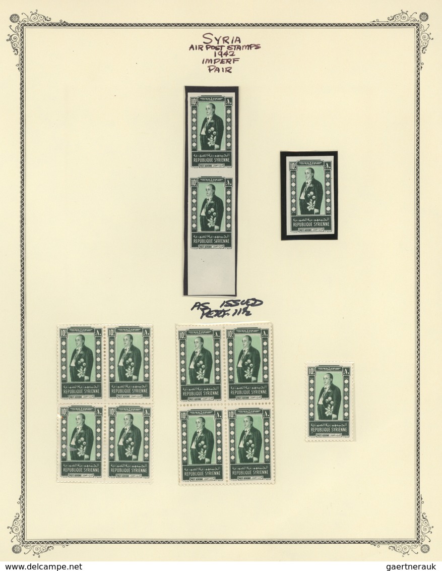 Syrien: 1942/1953, Specialised Mint Collection On Album Pages, Showing Blocks Of Four, Plate Blocks, - Syrien