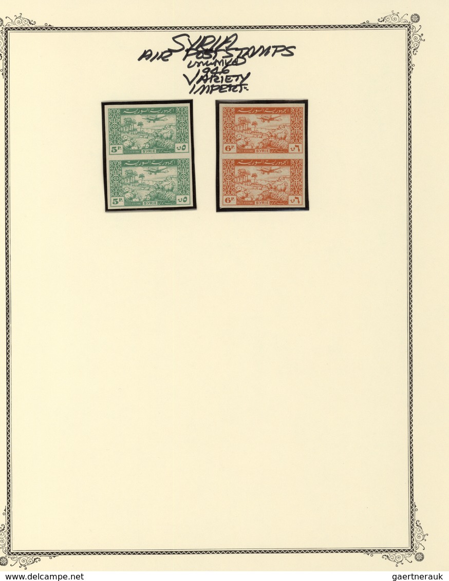 Syrien: 1942/1953, specialised mint collection on album pages, showing blocks of four, plate blocks,