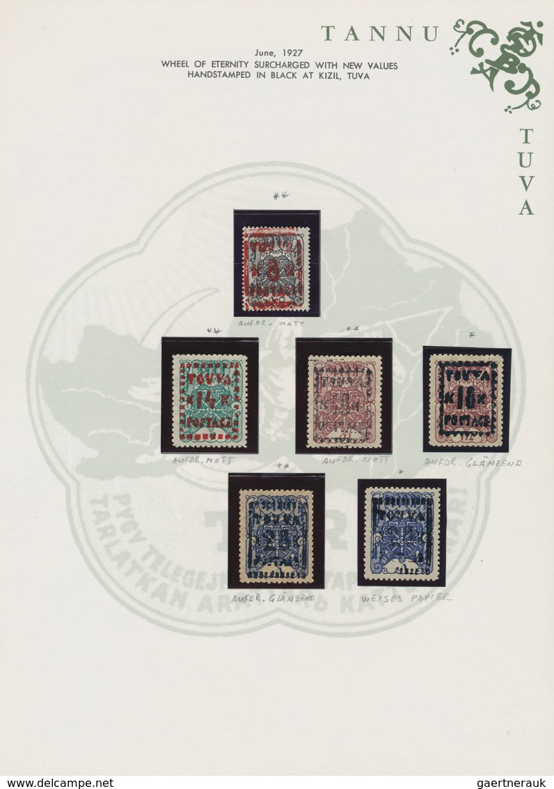 Tannu-Tuwa: 1926-42 Collection Of Mostly Unmounted Mint Stamps And 6 Covers On Printed Pages, Starti - Tuva