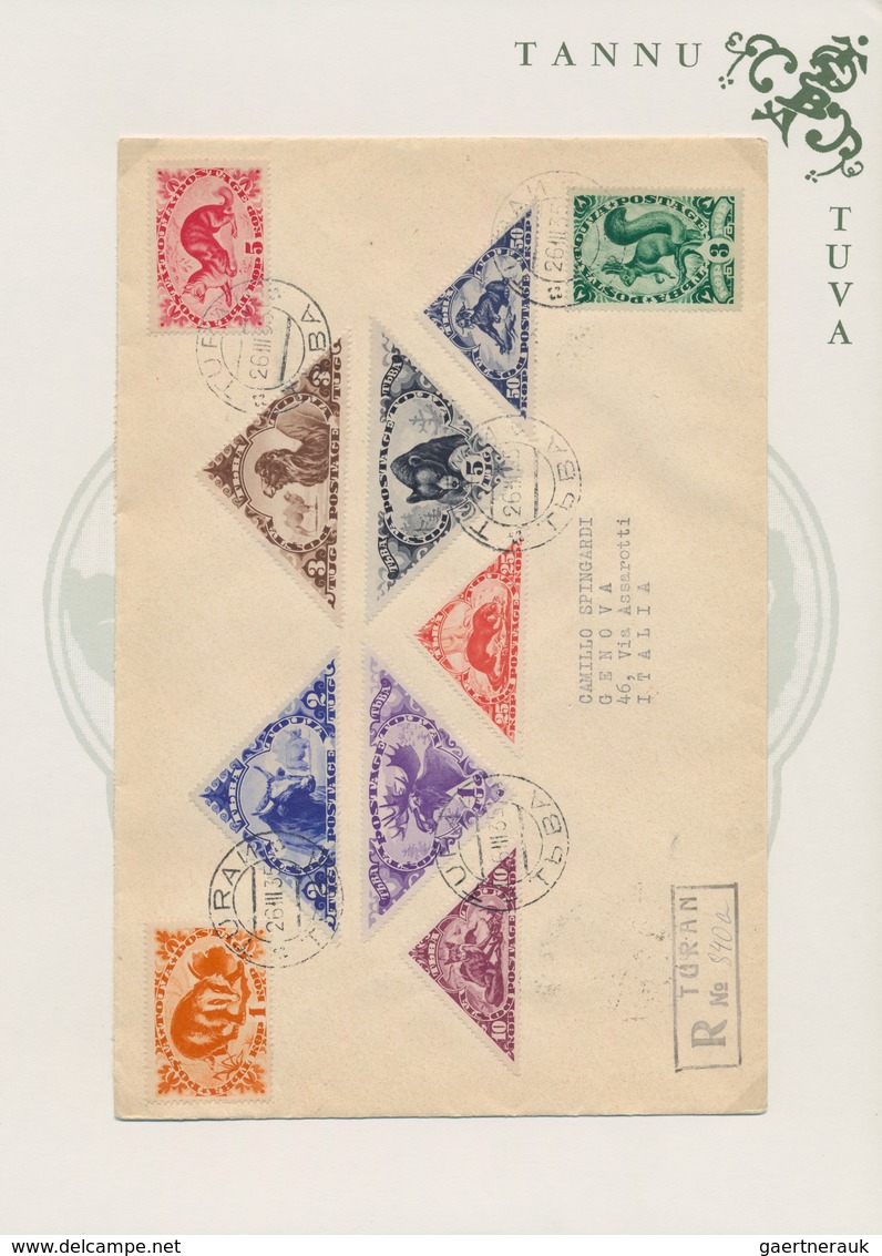 Tannu-Tuwa: 1926-42 Collection Of Mostly Unmounted Mint Stamps And 6 Covers On Printed Pages, Starti - Touva