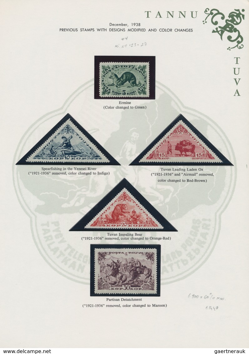 Tannu-Tuwa: 1926-42 Collection Of Mostly Unmounted Mint Stamps And 6 Covers On Printed Pages, Starti - Touva