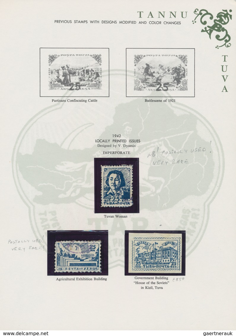 Tannu-Tuwa: 1926-42 Collection Of Mostly Unmounted Mint Stamps And 6 Covers On Printed Pages, Starti - Tuva