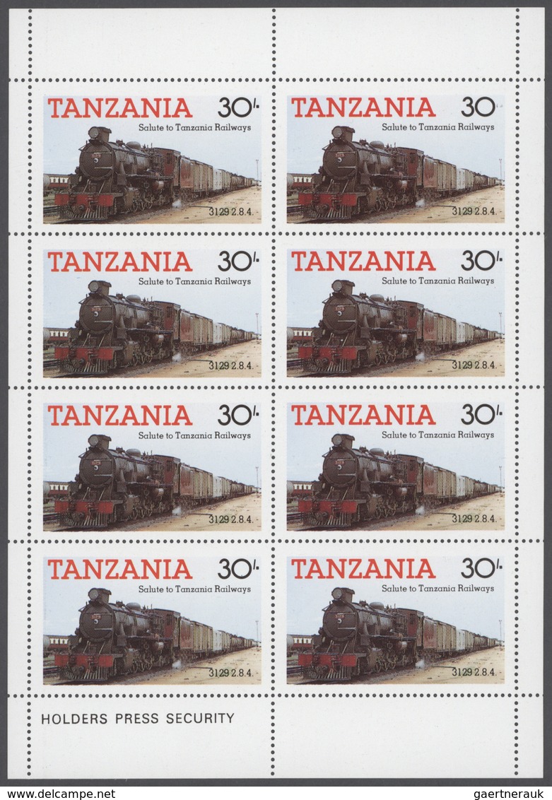 Tansania: 1985/1987, big investment accumulation of full sheets, part sheets and souvenir sheets. Va