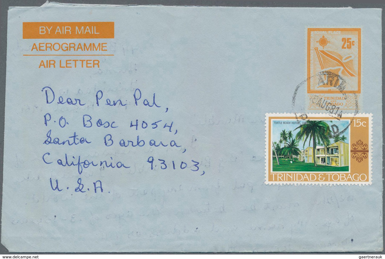 Trinidad Und Tobago: 1950/81 (ca.), Approx. 560 Pieces Of Covers And Air Letter Stationeries, Includ - Trinité & Tobago (1962-...)