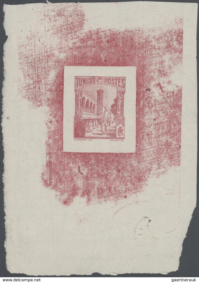 Tunesien: 1926, Definitives "Tunisian Views", Group Of Eleven Single Die Proofs Of Various Occurrenc - Oblitérés